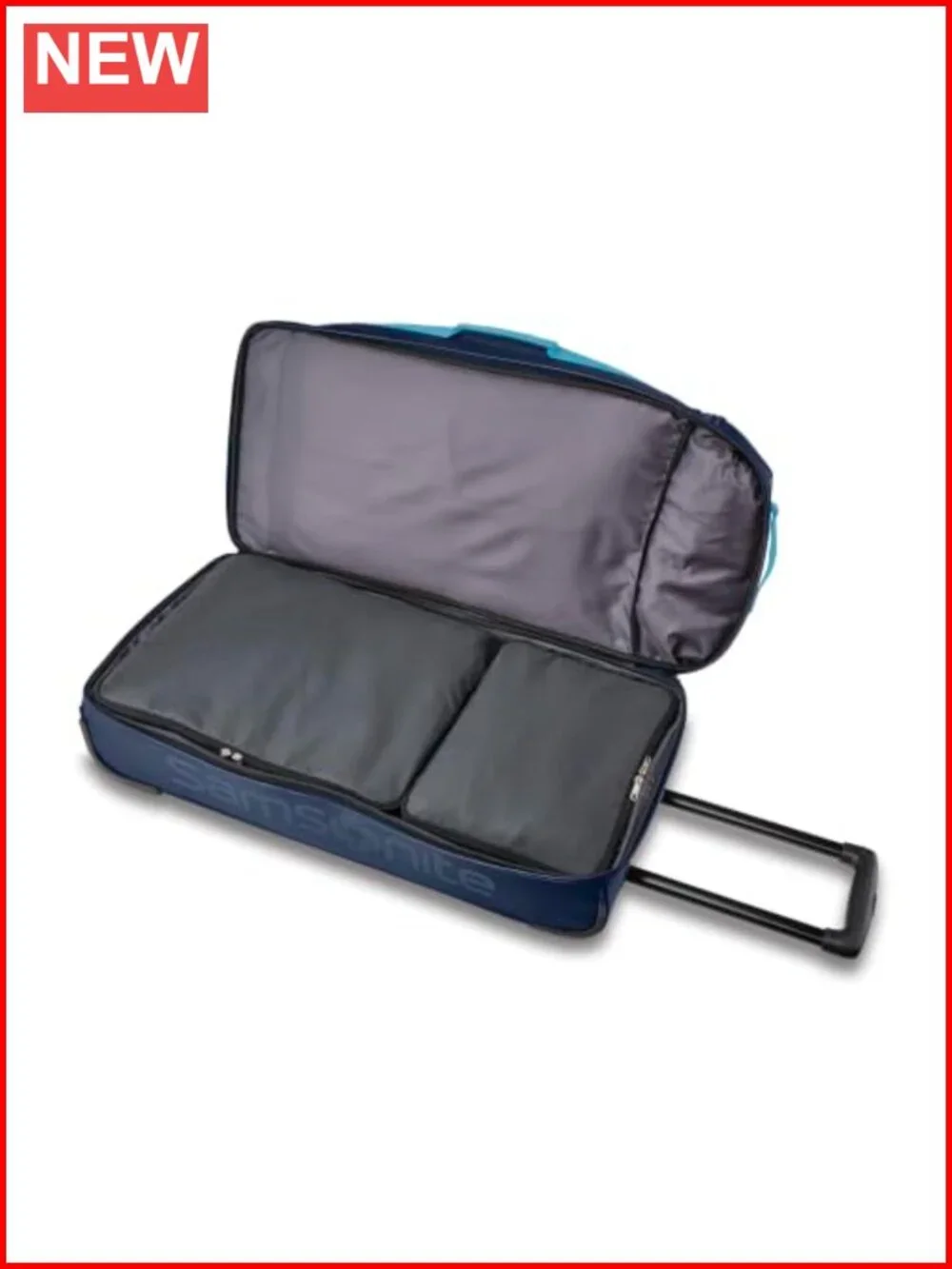 Nylon Wheeled Duffel Bag with Push-Button Handle